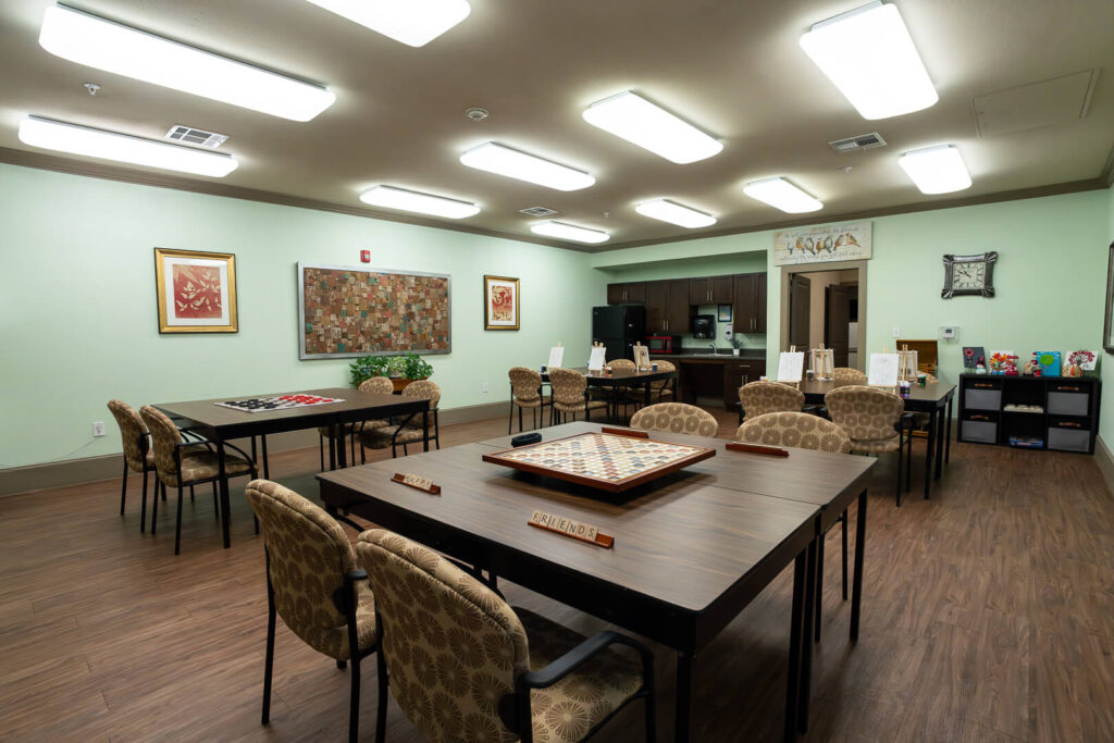 Arts and Crafts Room with Large Tables for Senior Assisted Living San Antonio